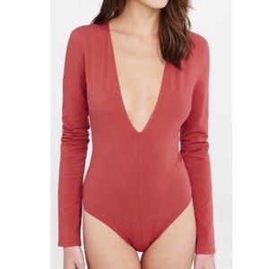 Deep V Long Sleeve Body Suit